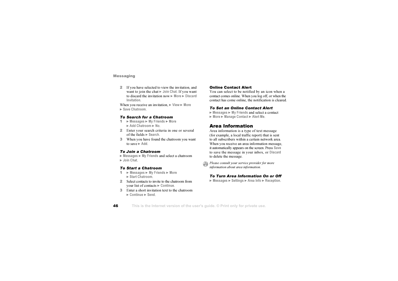 Sony Ericsson S700i User Manual | Page 46 / 95