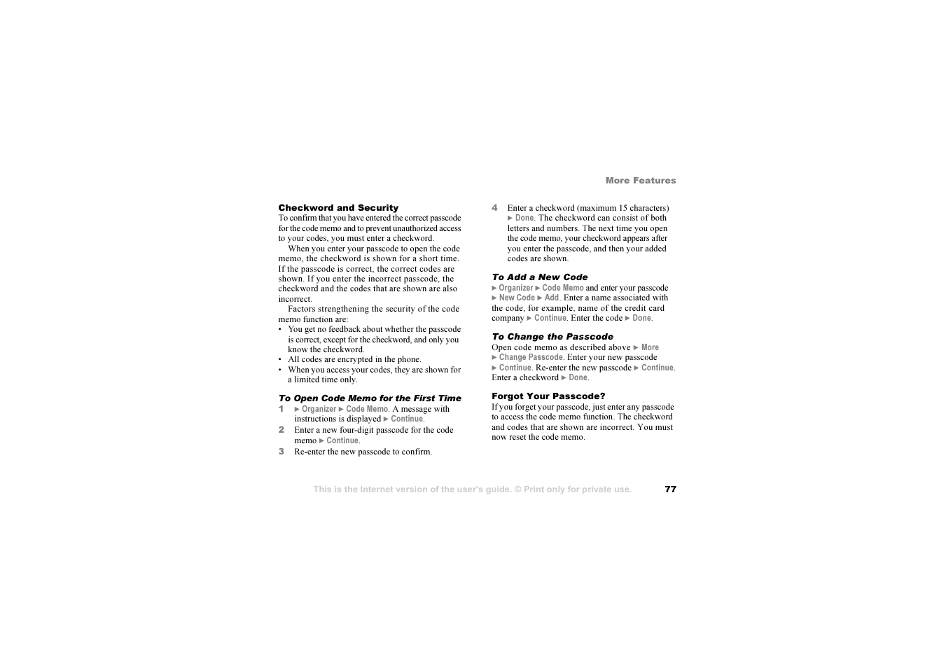 Sony Ericsson S700i User Manual | Page 77 / 95
