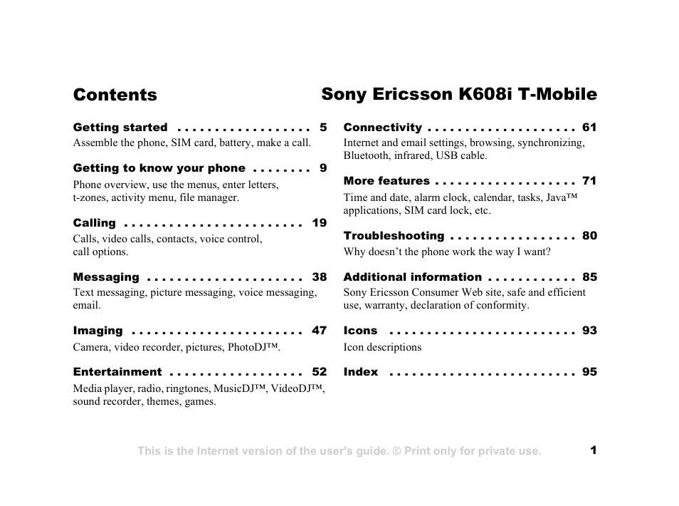 Sony Ericsson K608i User Manual | 99 pages