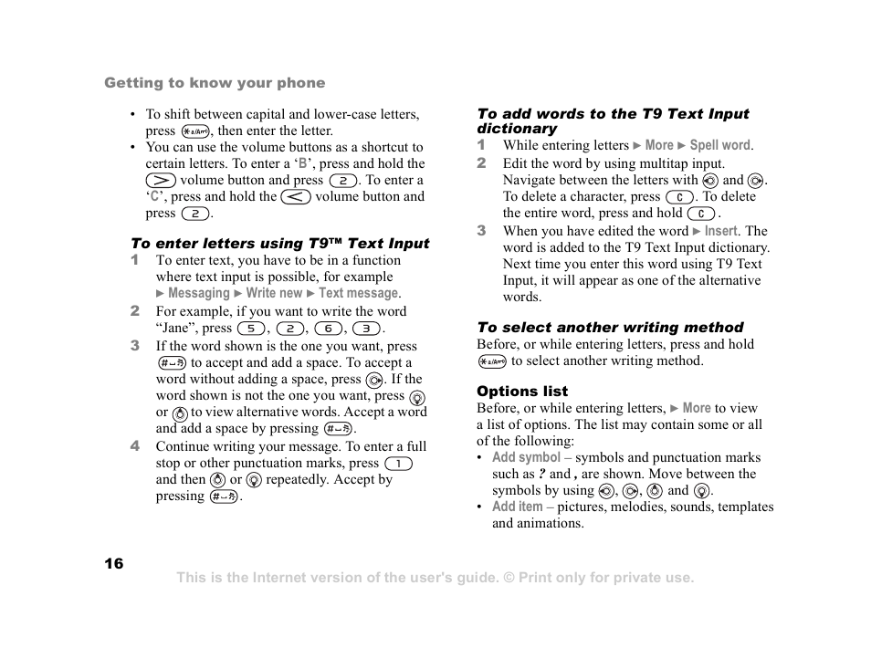 Sony Ericsson K608i User Manual | Page 16 / 99