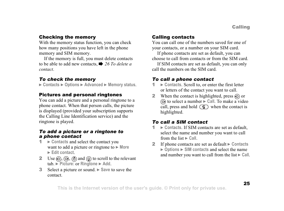 Sony Ericsson K608i User Manual | Page 25 / 99