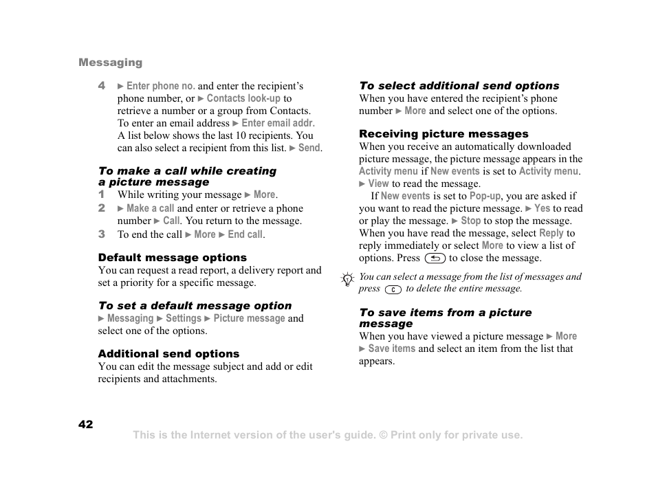 Sony Ericsson K608i User Manual | Page 42 / 99