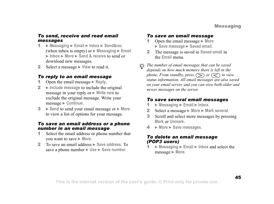 Sony Ericsson K608i User Manual | Page 45 / 99