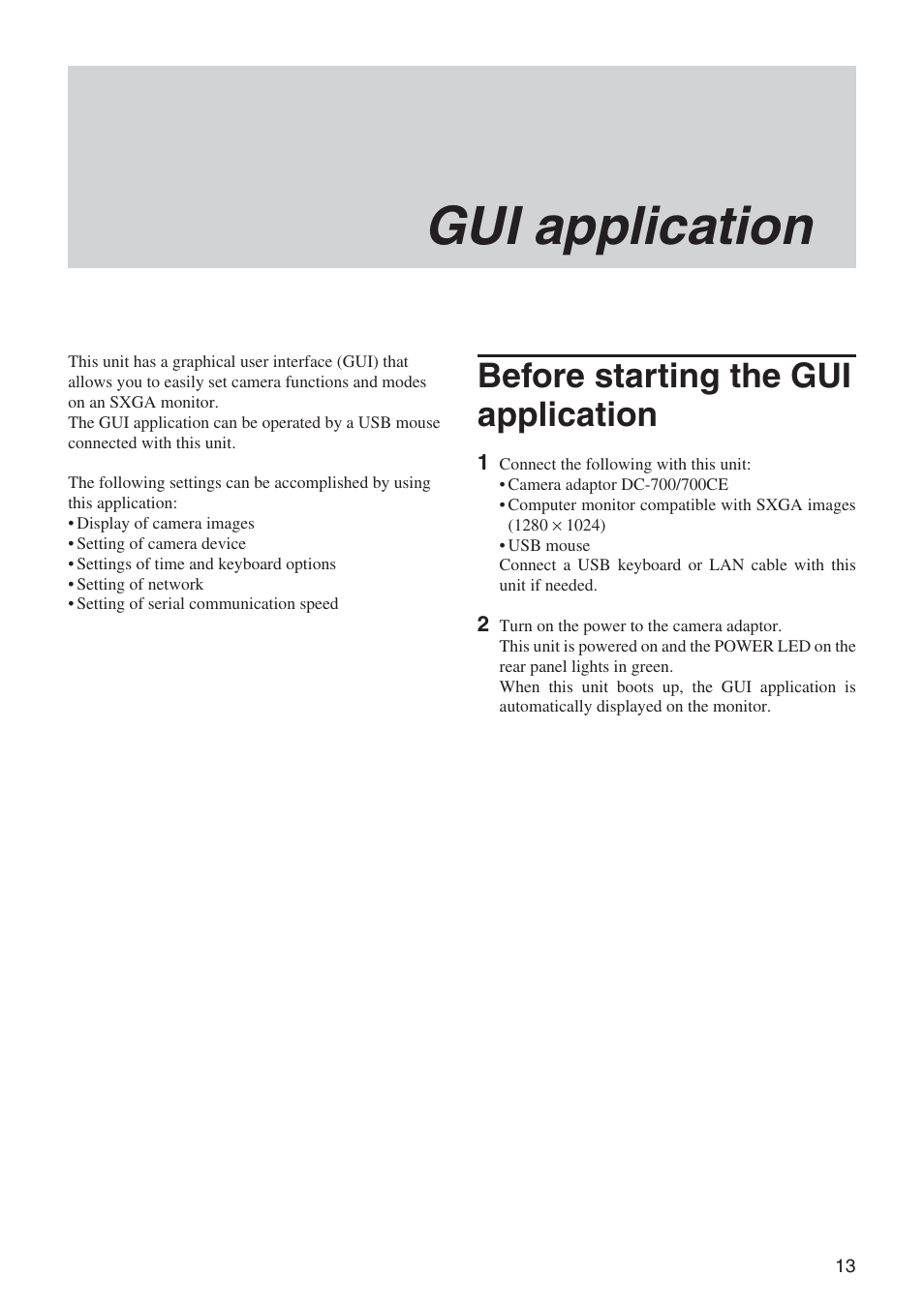 Gui application, Before starting the gui application | Sony Ericsson XCI-V3 User Manual | Page 13 / 37