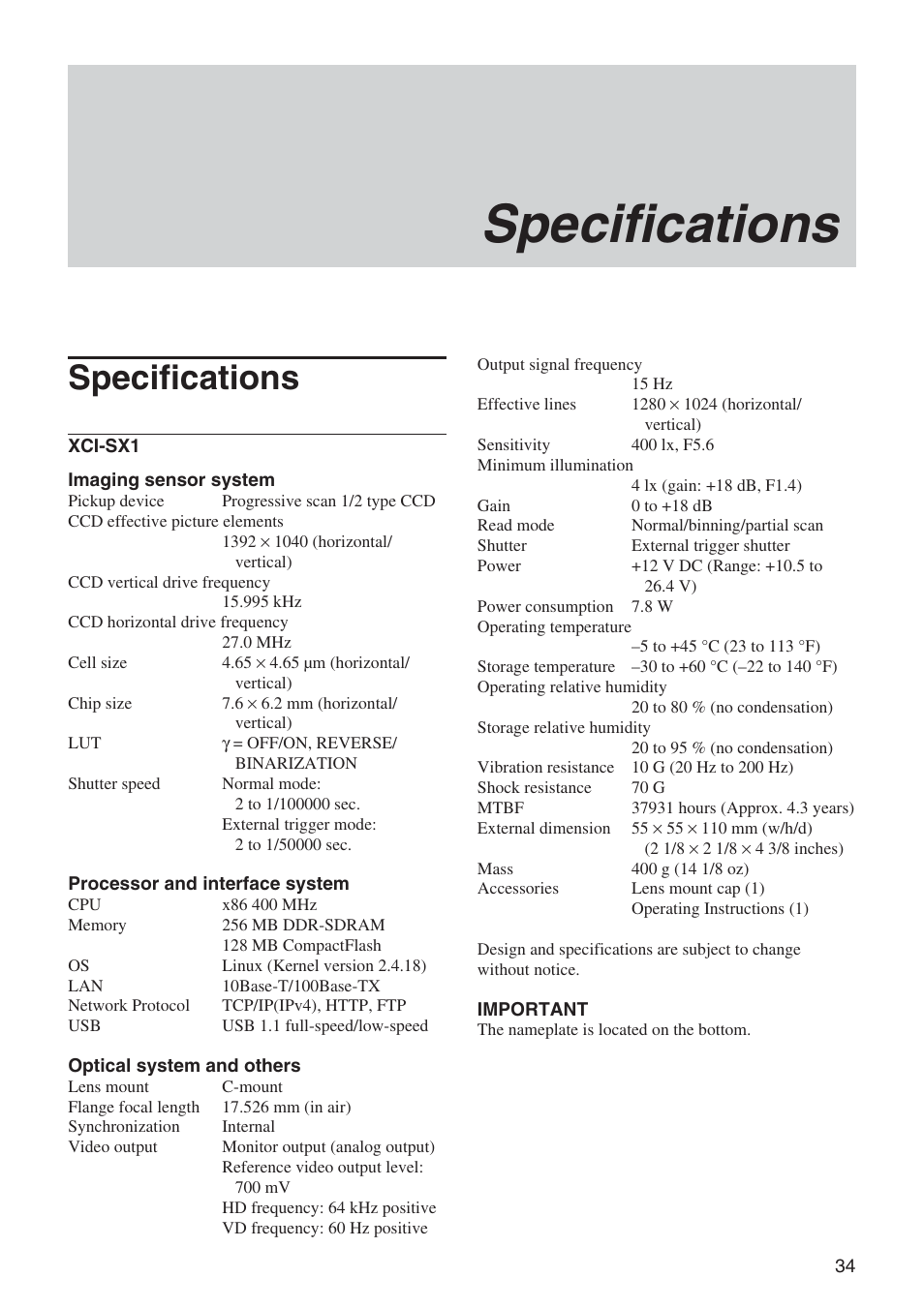 Specifications | Sony Ericsson XCI-V3 User Manual | Page 34 / 37