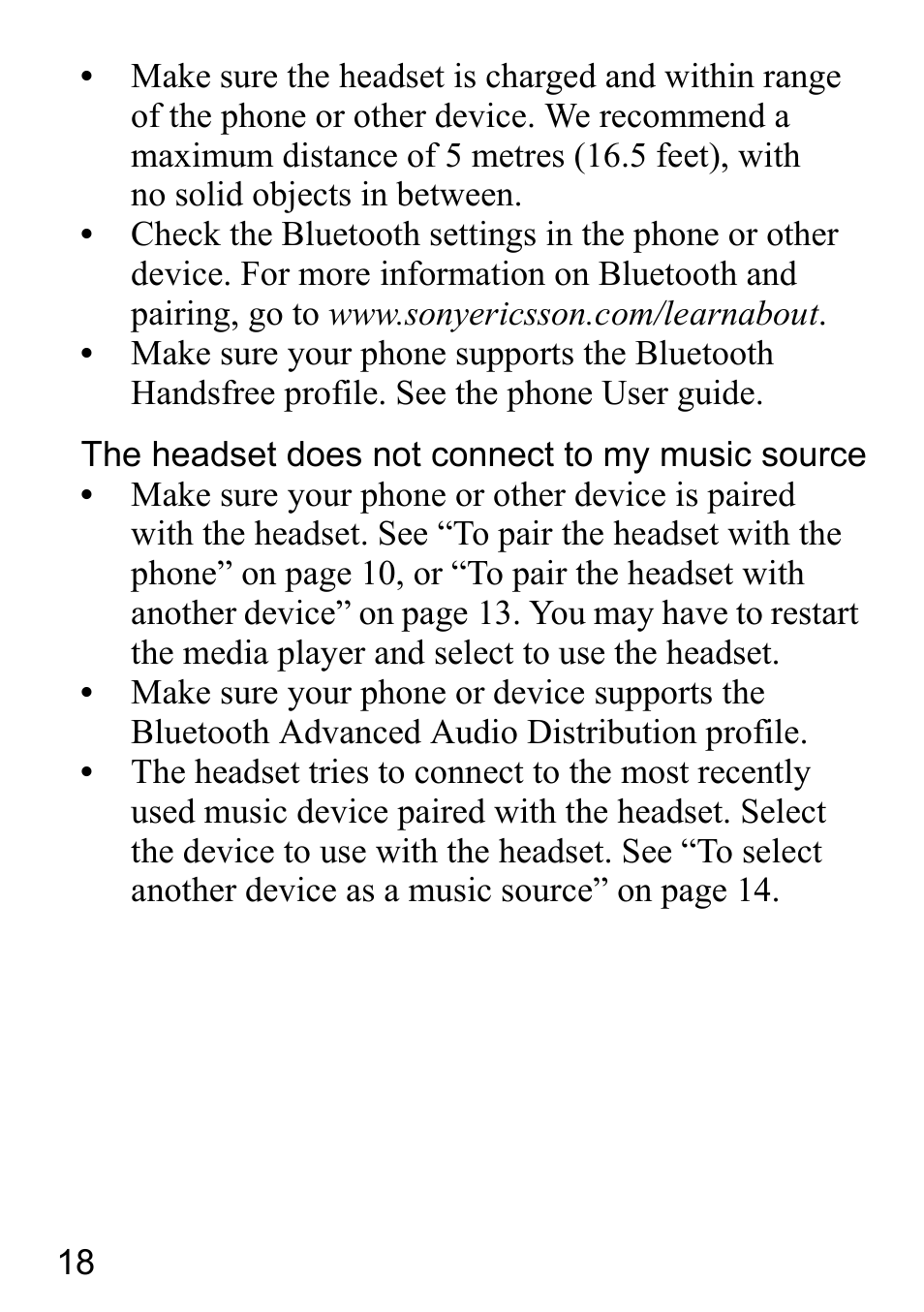 Sony Ericsson HBH-DS980 User Manual | Page 18 / 80