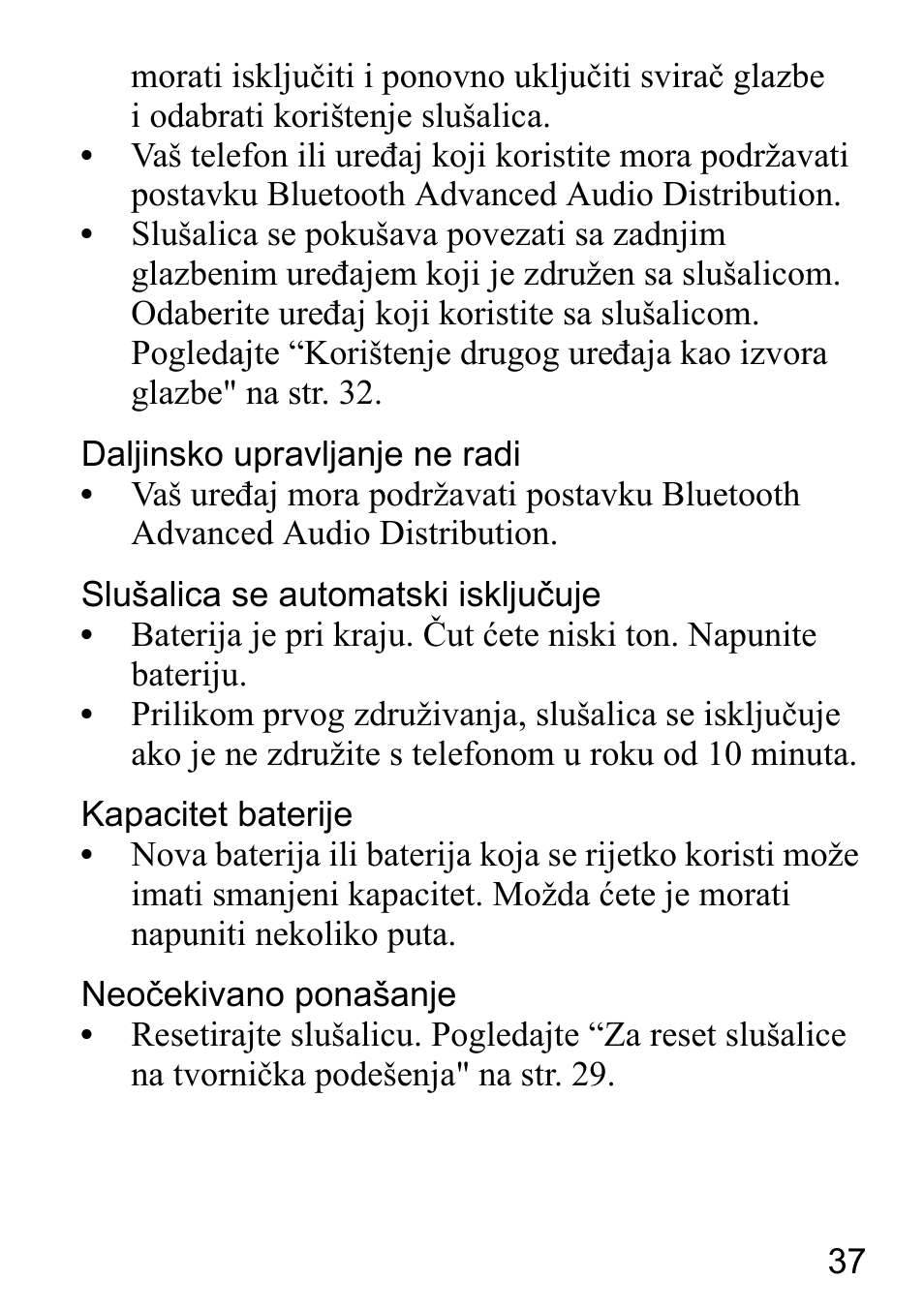 Sony Ericsson HBH-DS980 User Manual | Page 37 / 80