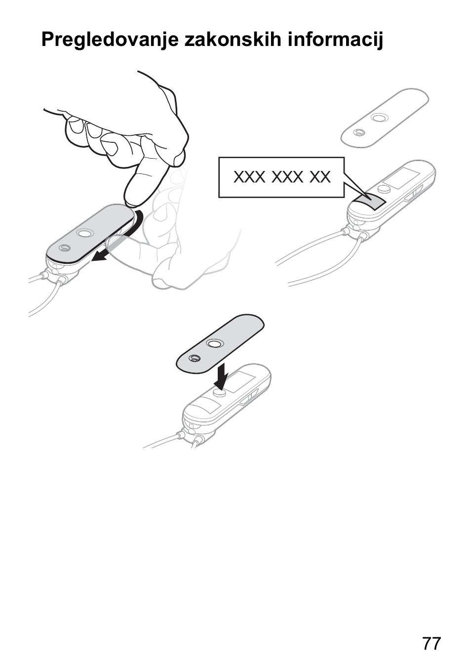 Pregledovanje zakonskih informacij | Sony Ericsson HBH-DS980 User Manual | Page 77 / 80