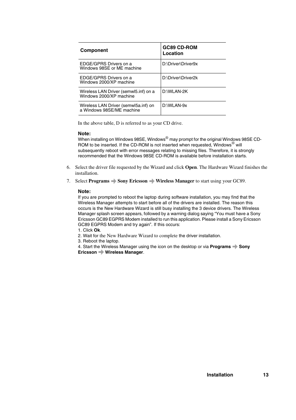 Sony Ericsson GC89 User Manual | Page 13 / 113