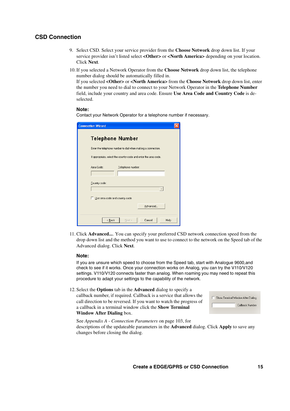 Csd connection | Sony Ericsson GC89 User Manual | Page 15 / 113