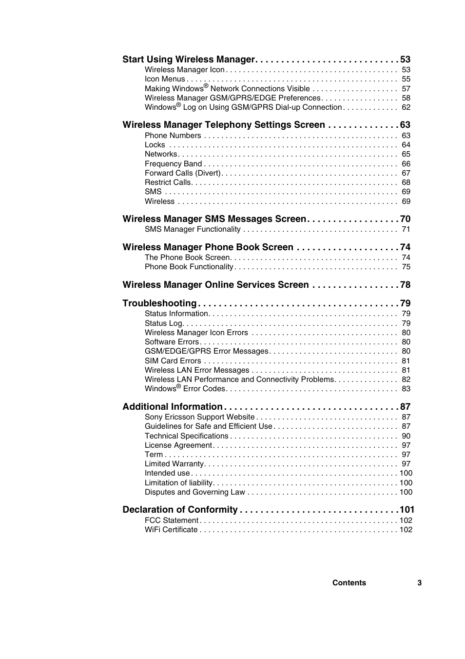 Sony Ericsson GC89 User Manual | Page 3 / 113