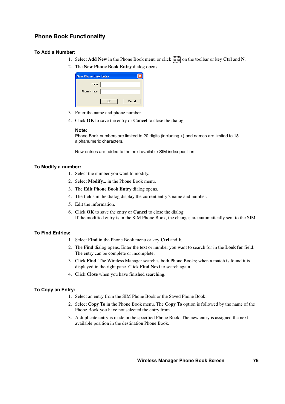 Phone book functionality | Sony Ericsson GC89 User Manual | Page 75 / 113