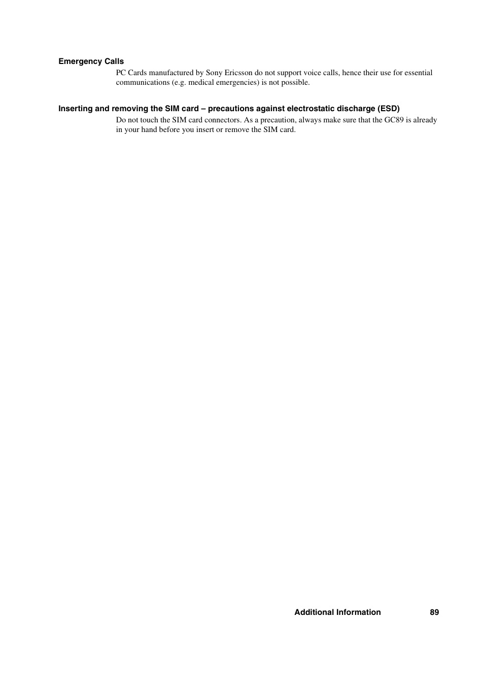 Sony Ericsson GC89 User Manual | Page 89 / 113