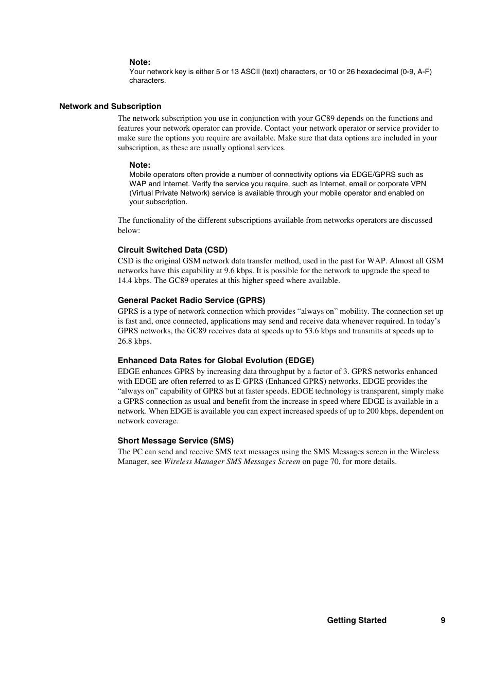 Sony Ericsson GC89 User Manual | Page 9 / 113