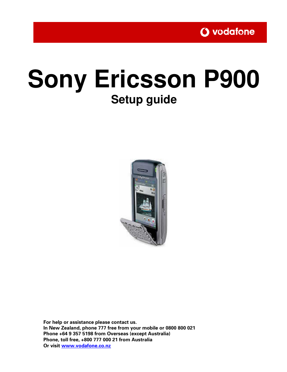 Sony Ericsson P900 User Manual | 4 pages