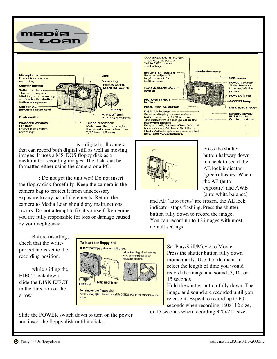 Sony Ericsson MVC-FD83 User Manual | 2 pages