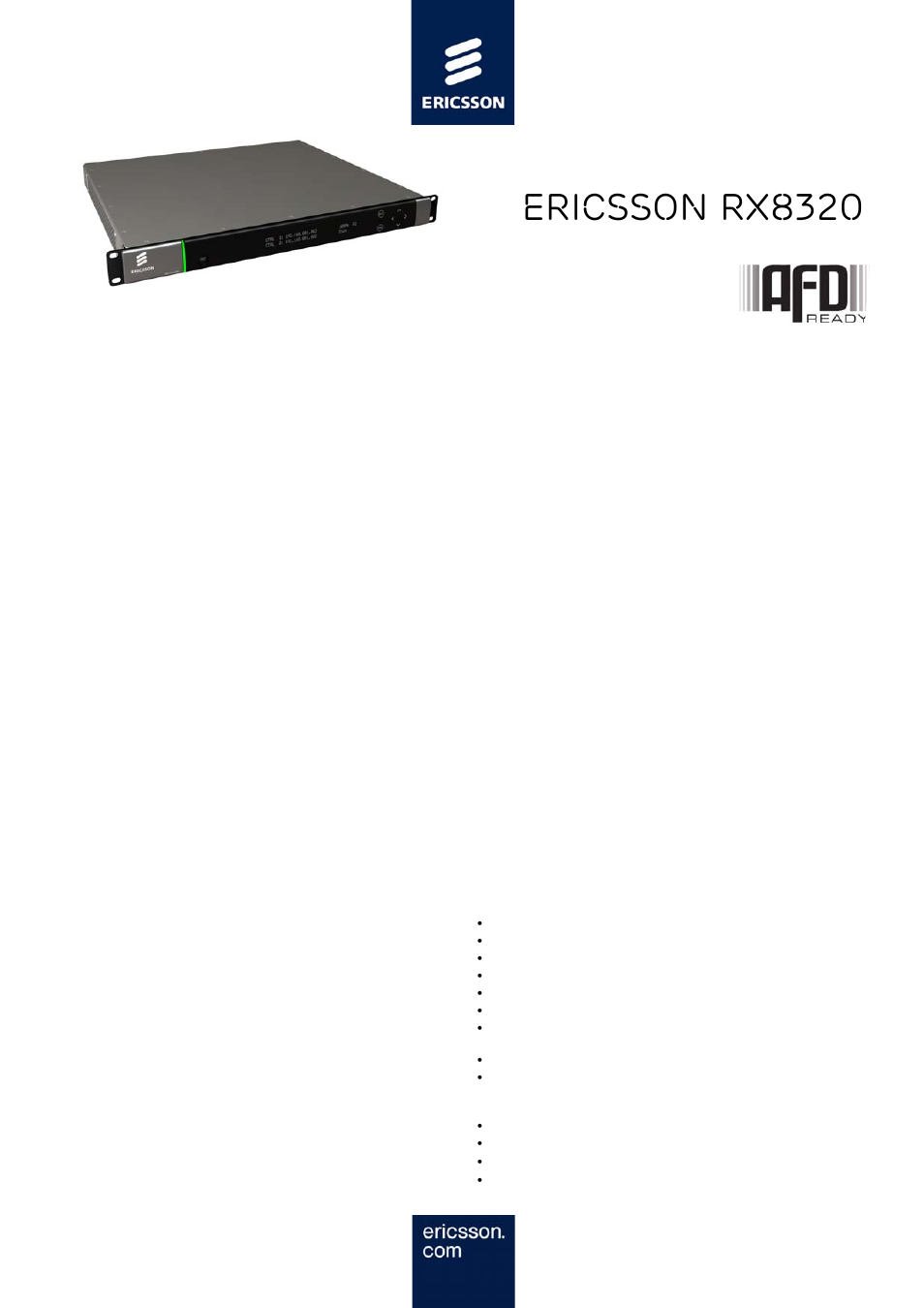 Sony Ericsson Ericson ATSC Broadcast Receiver RX8320 User Manual | 3 pages