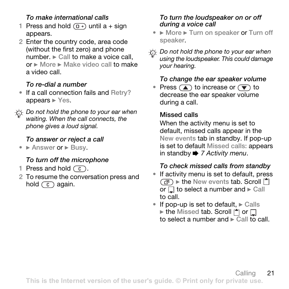 Sony Ericsson K530i User Manual | Page 21 / 101