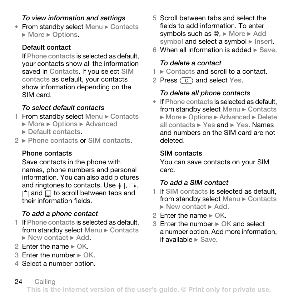 Sony Ericsson K530i User Manual | Page 24 / 101