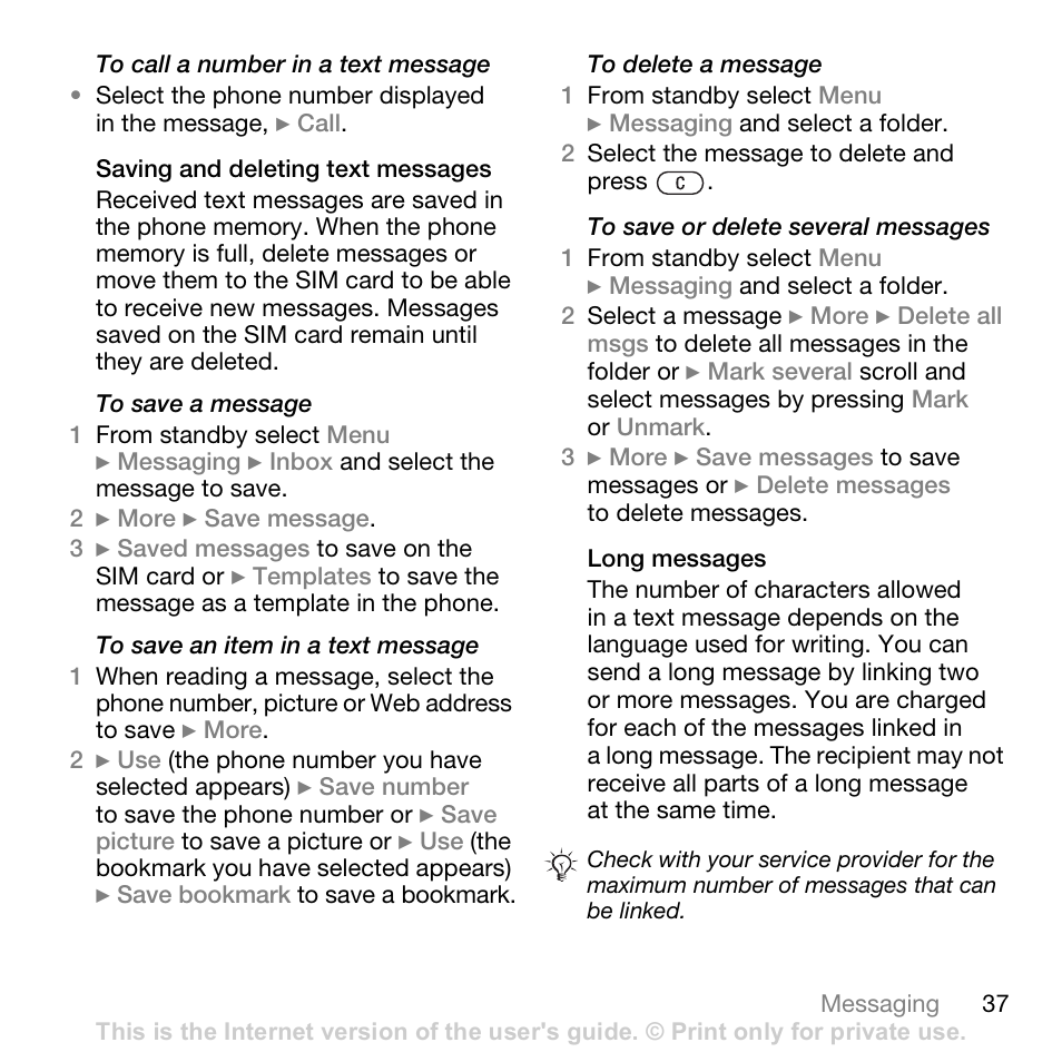 Sony Ericsson K530i User Manual | Page 37 / 101