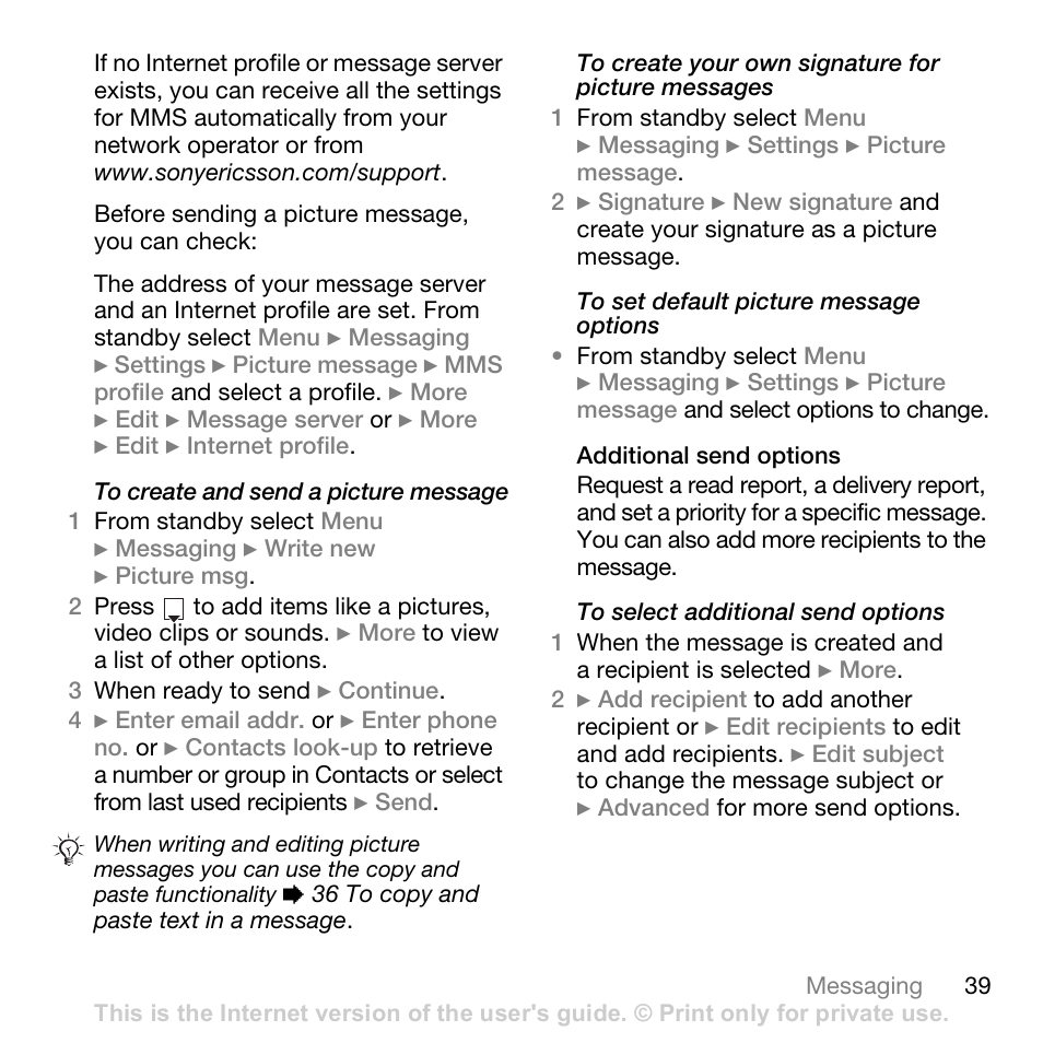 Sony Ericsson K530i User Manual | Page 39 / 101