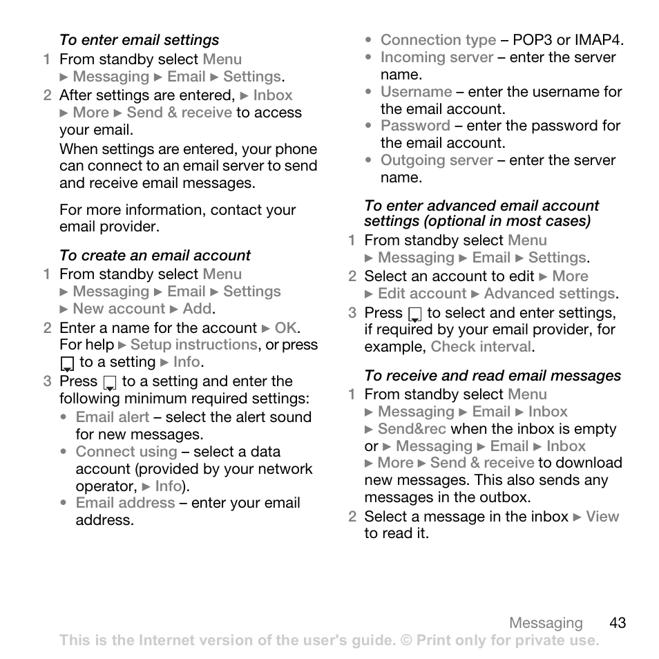 Sony Ericsson K530i User Manual | Page 43 / 101