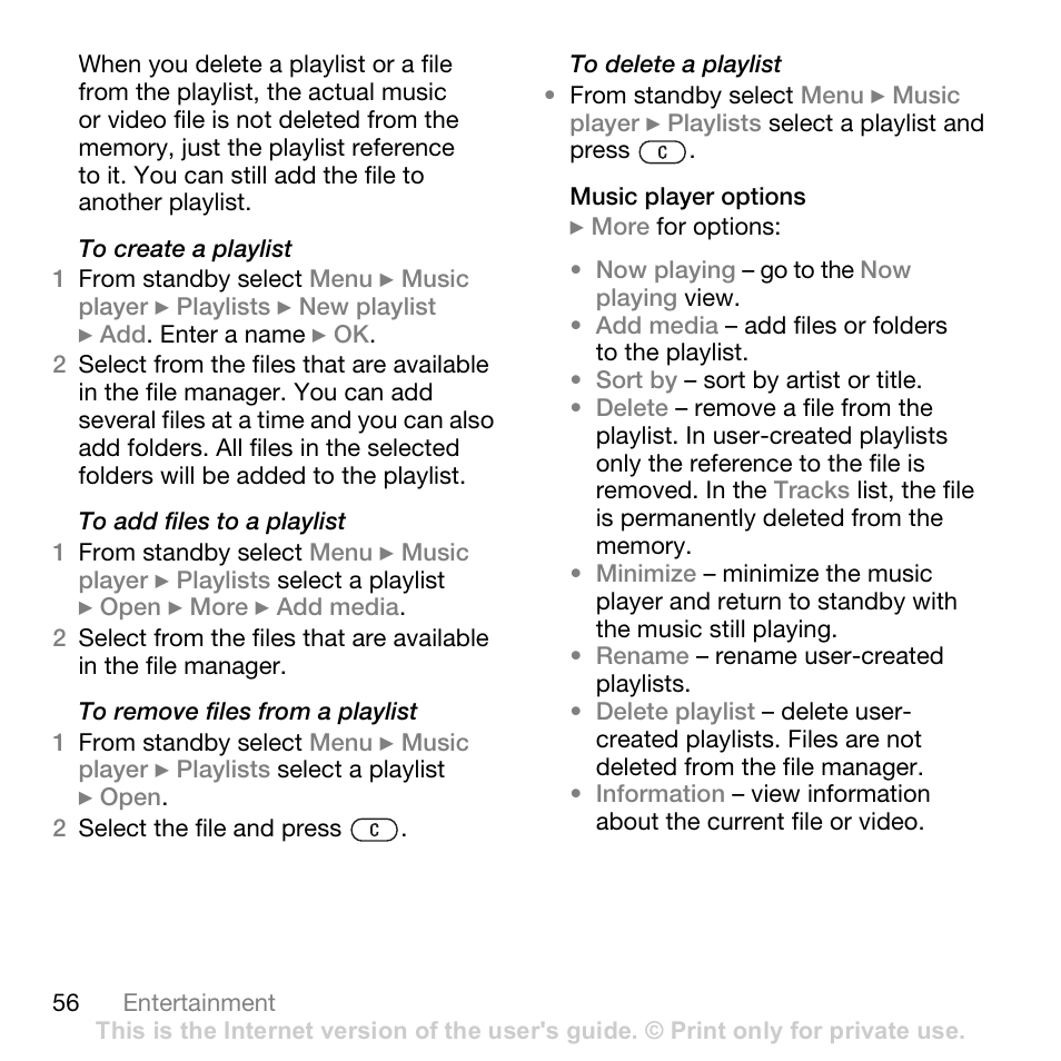 Sony Ericsson K530i User Manual | Page 56 / 101