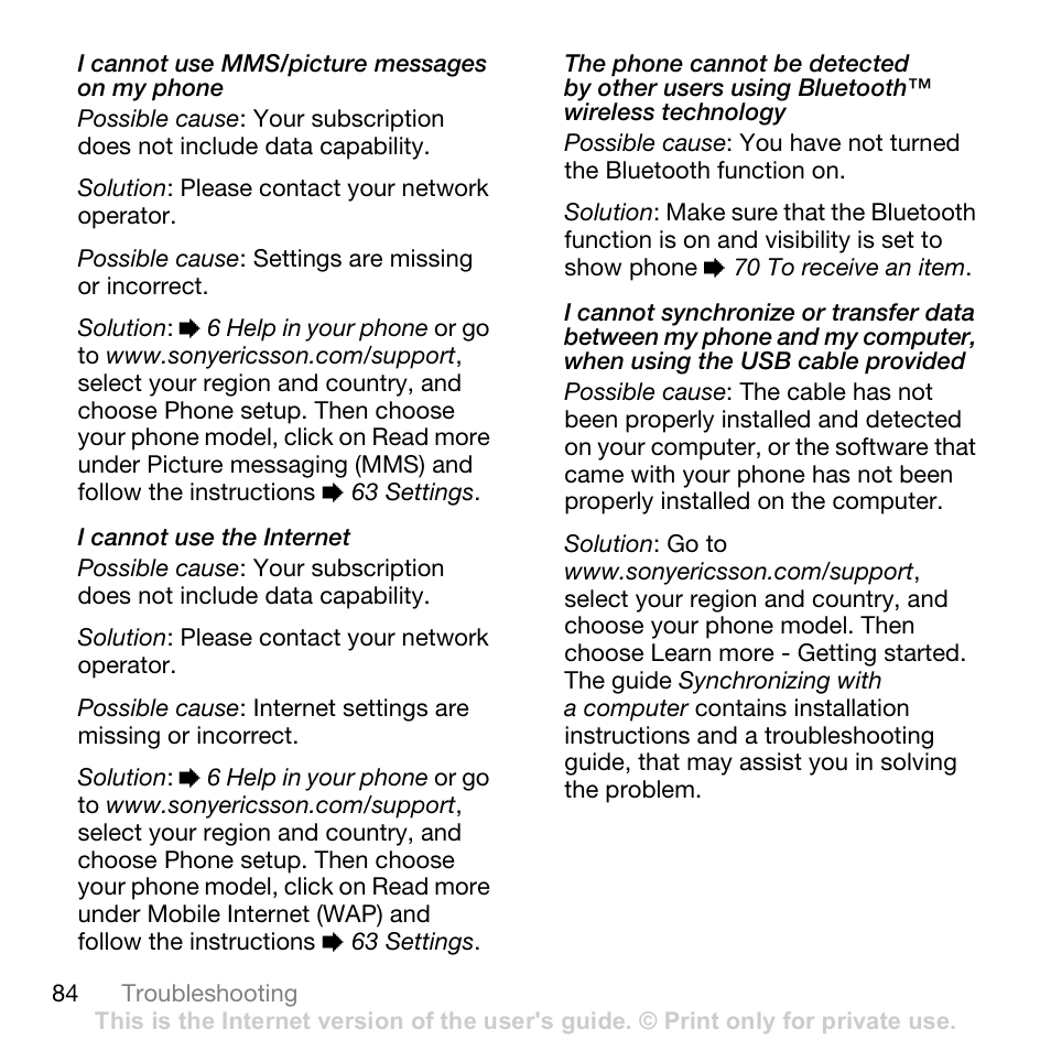 Sony Ericsson K530i User Manual | Page 84 / 101