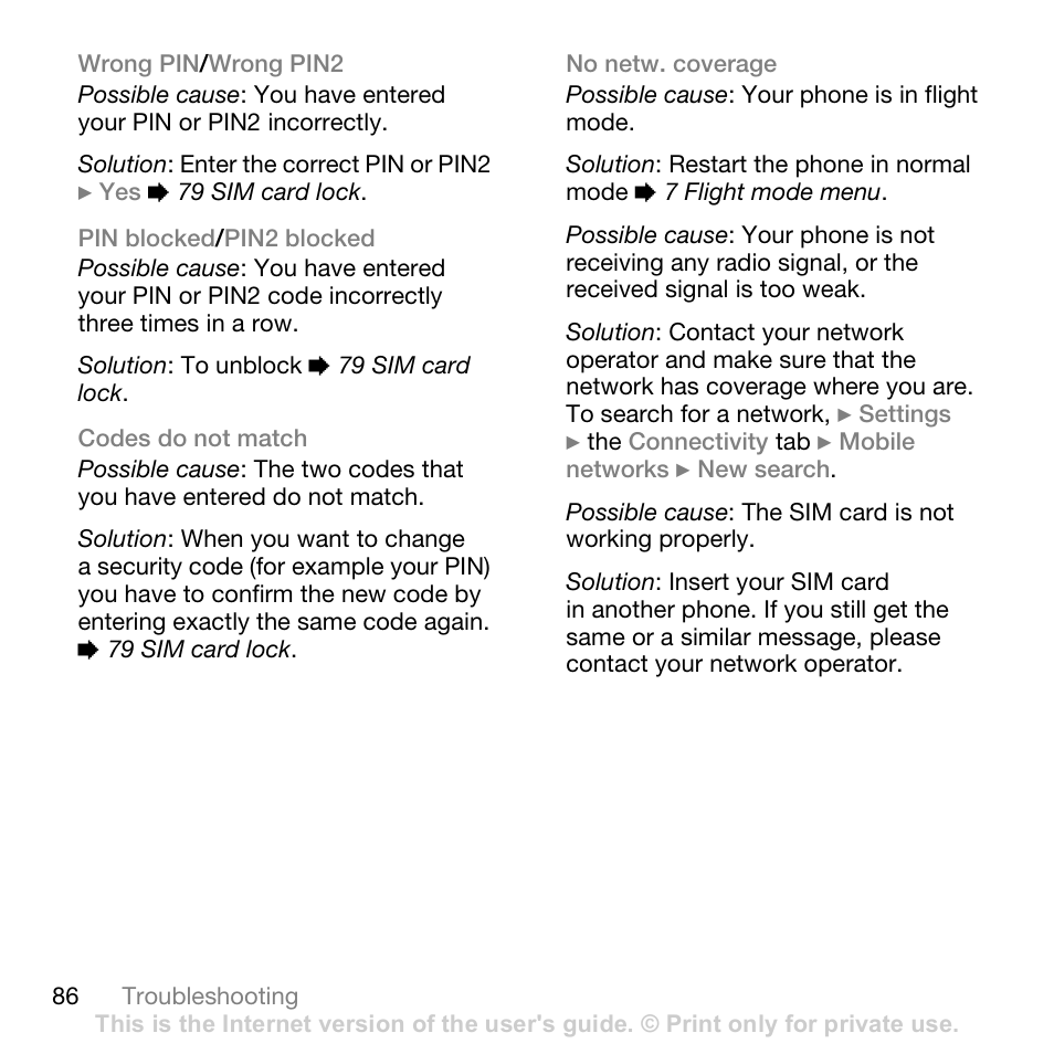 Sony Ericsson K530i User Manual | Page 86 / 101