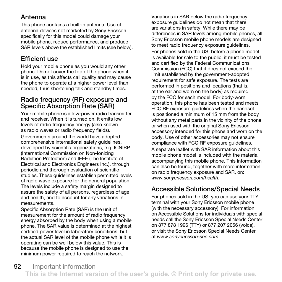 Sony Ericsson K530i User Manual | Page 92 / 101