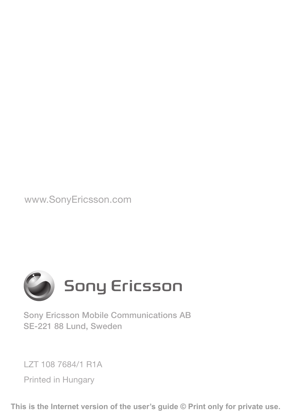 Sony Ericsson Akono HBH-608 User Manual | Page 36 / 36