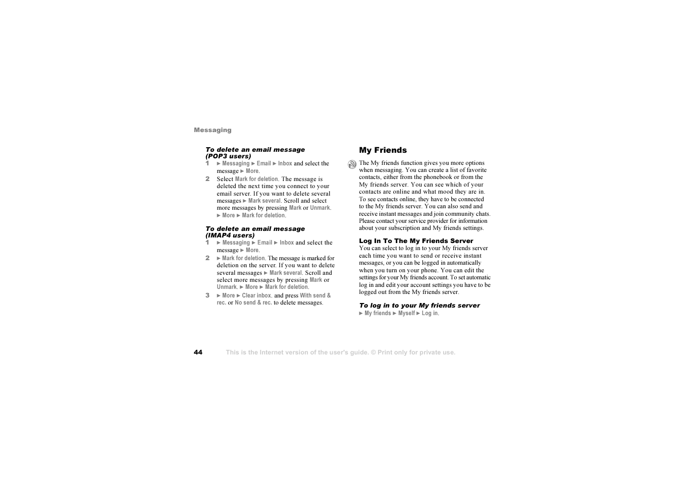 Sony Ericsson K 00I5 User Manual | Page 44 / 93