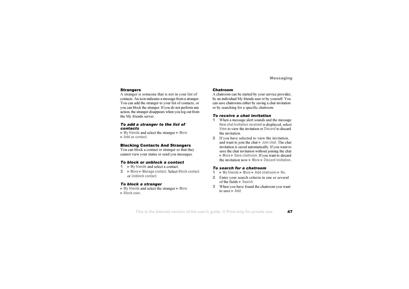 Sony Ericsson K 00I5 User Manual | Page 47 / 93