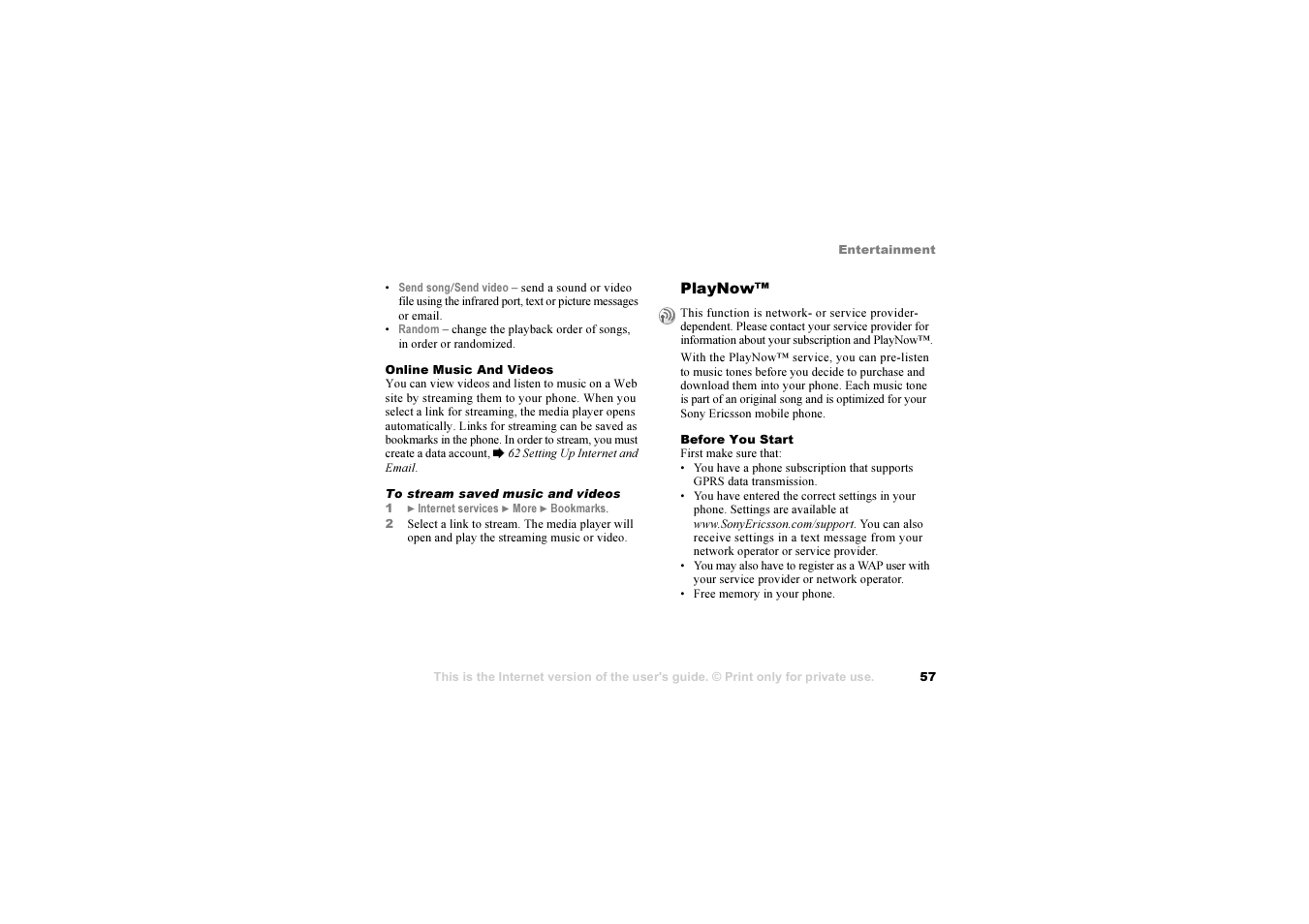 Sony Ericsson K 00I5 User Manual | Page 57 / 93