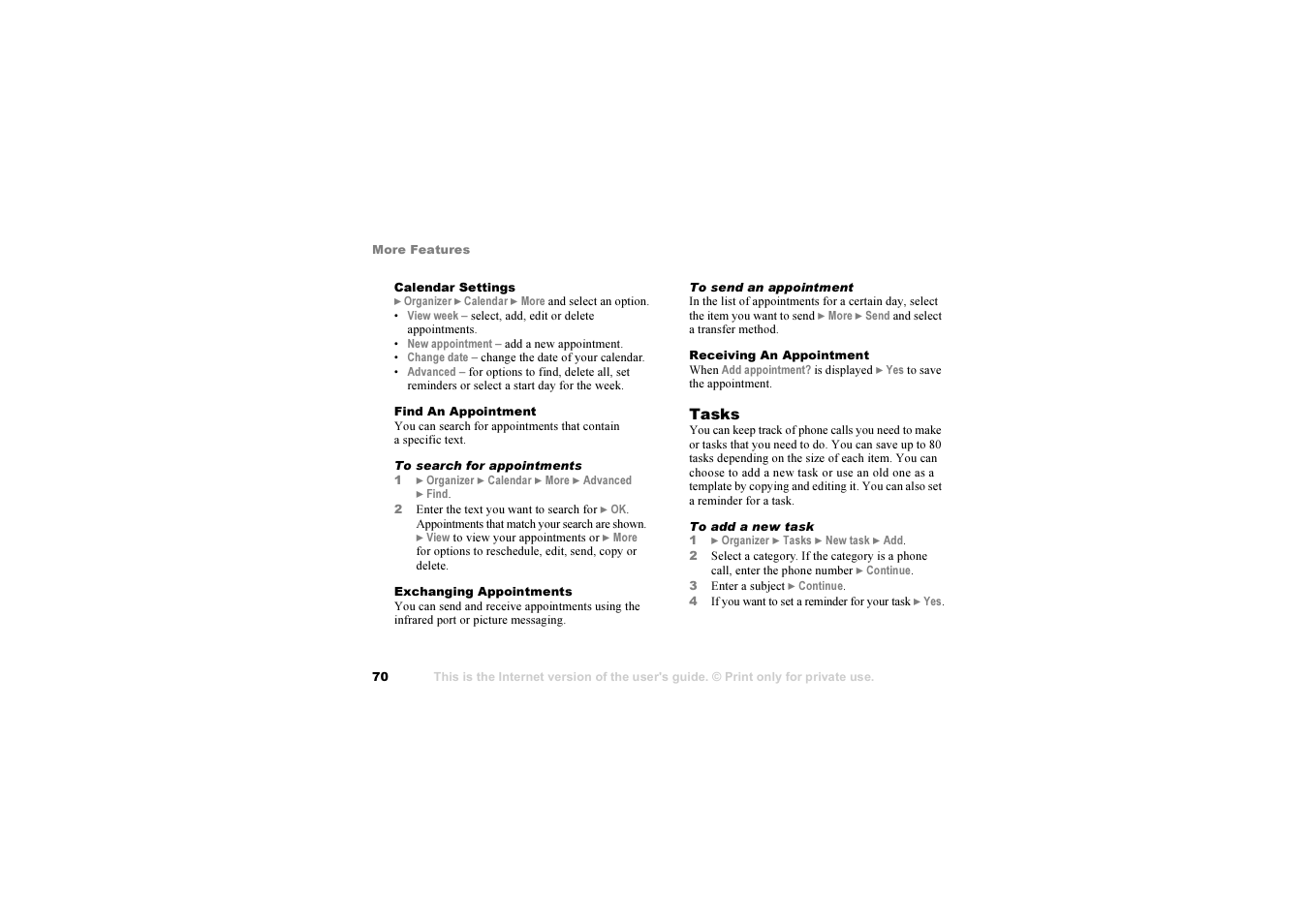 Sony Ericsson K 00I5 User Manual | Page 70 / 93