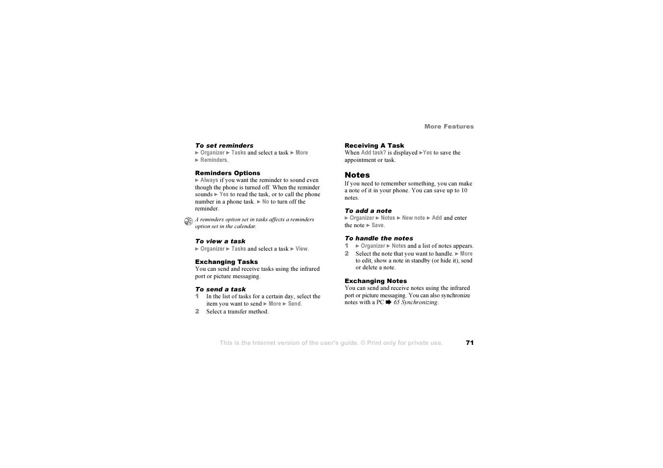 Sony Ericsson K 00I5 User Manual | Page 71 / 93