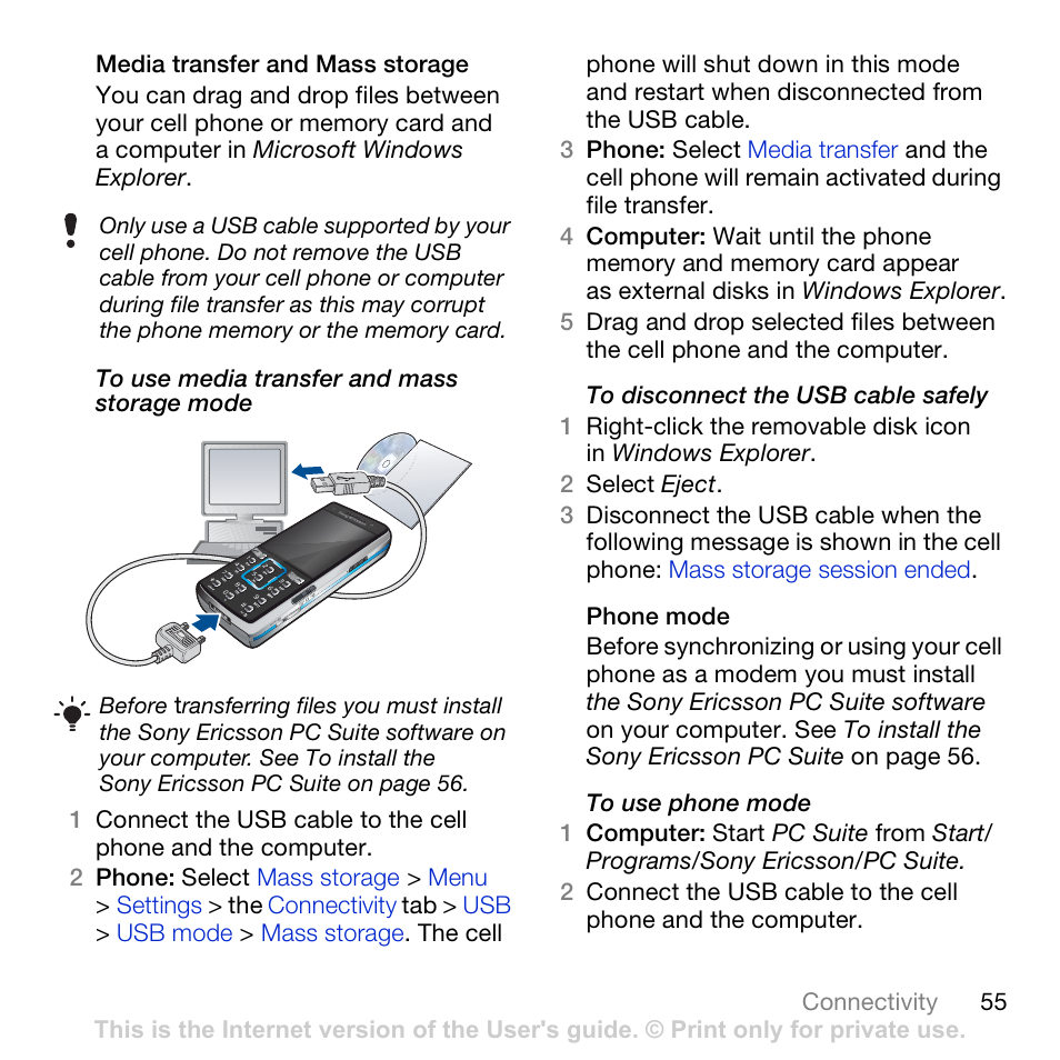 Sony Ericsson K850i User Manual | Page 57 / 84