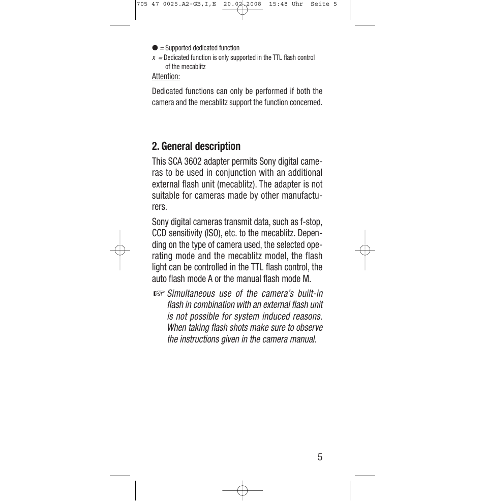 General description | Sony Ericsson SCA 3602 M4 User Manual | Page 5 / 76