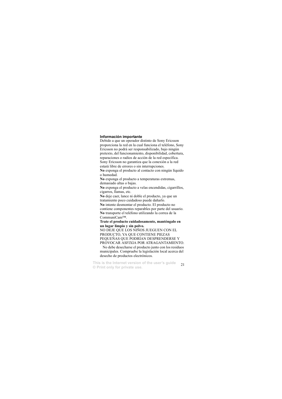 Sony Ericsson COMMUNICAM MCA-25 User Manual | Page 20 / 62