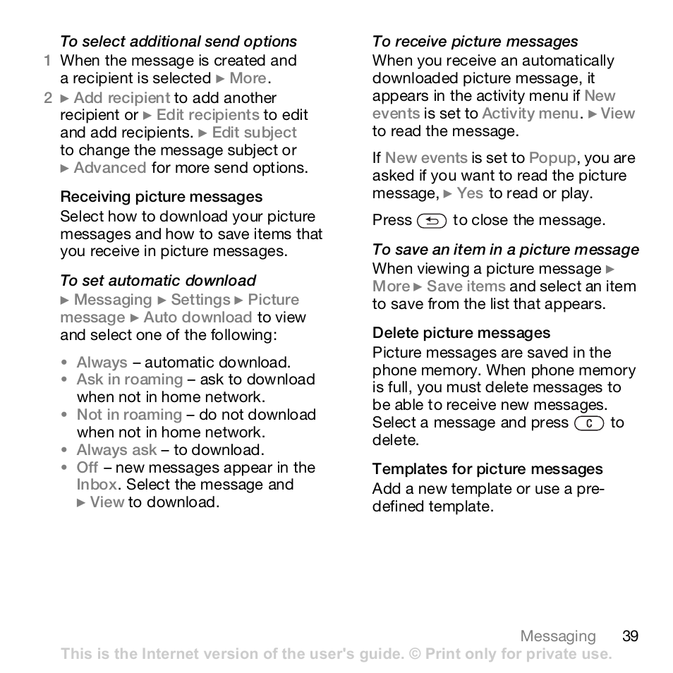 Sony Ericsson Z610i User Manual | Page 39 / 95