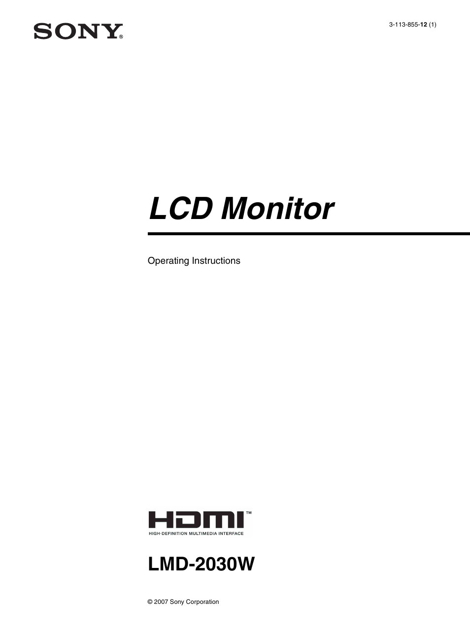 Sony Ericsson LMD-2030W User Manual | 24 pages