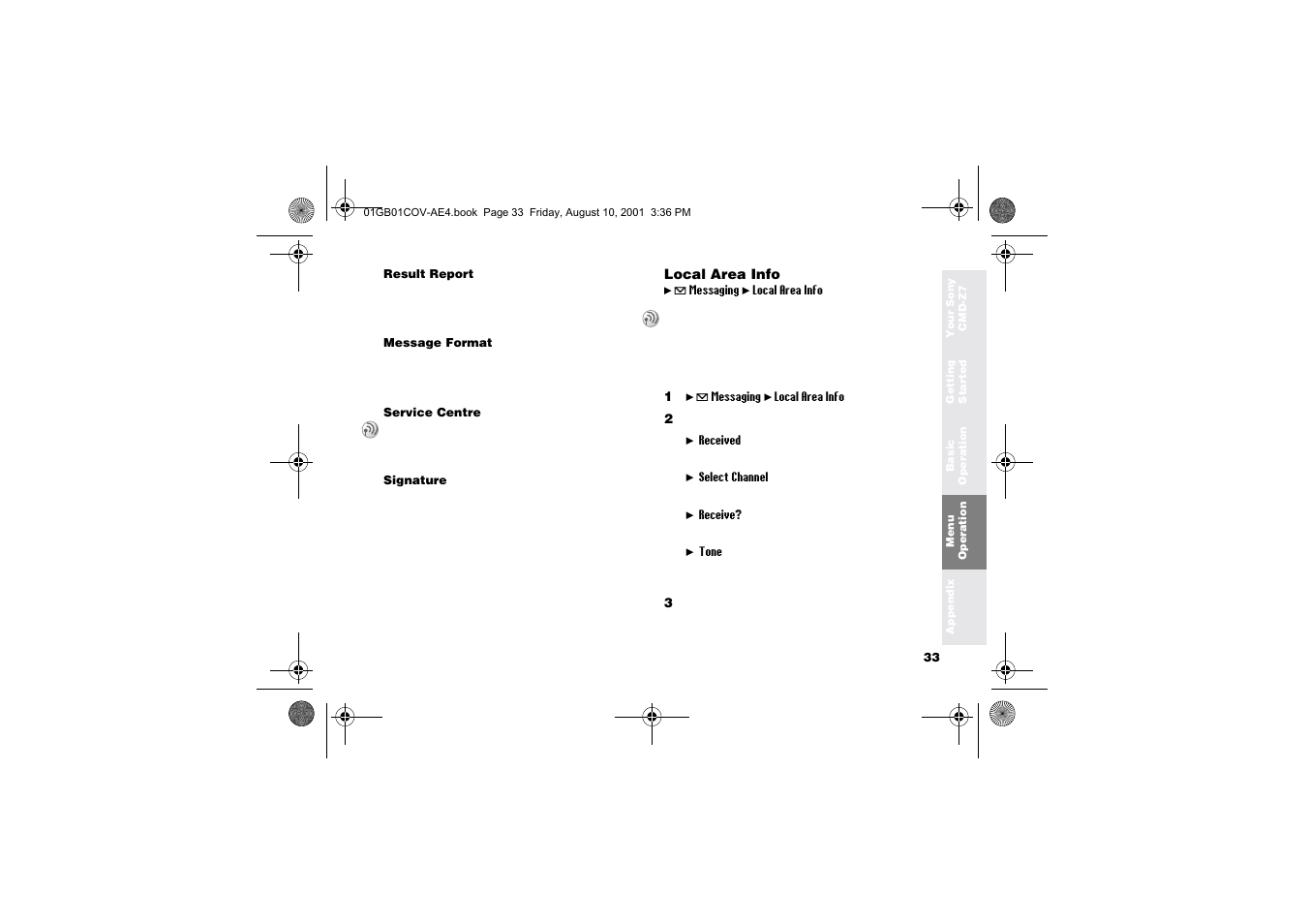 Sony Ericsson CMD-Z7 User Manual | Page 33 / 68