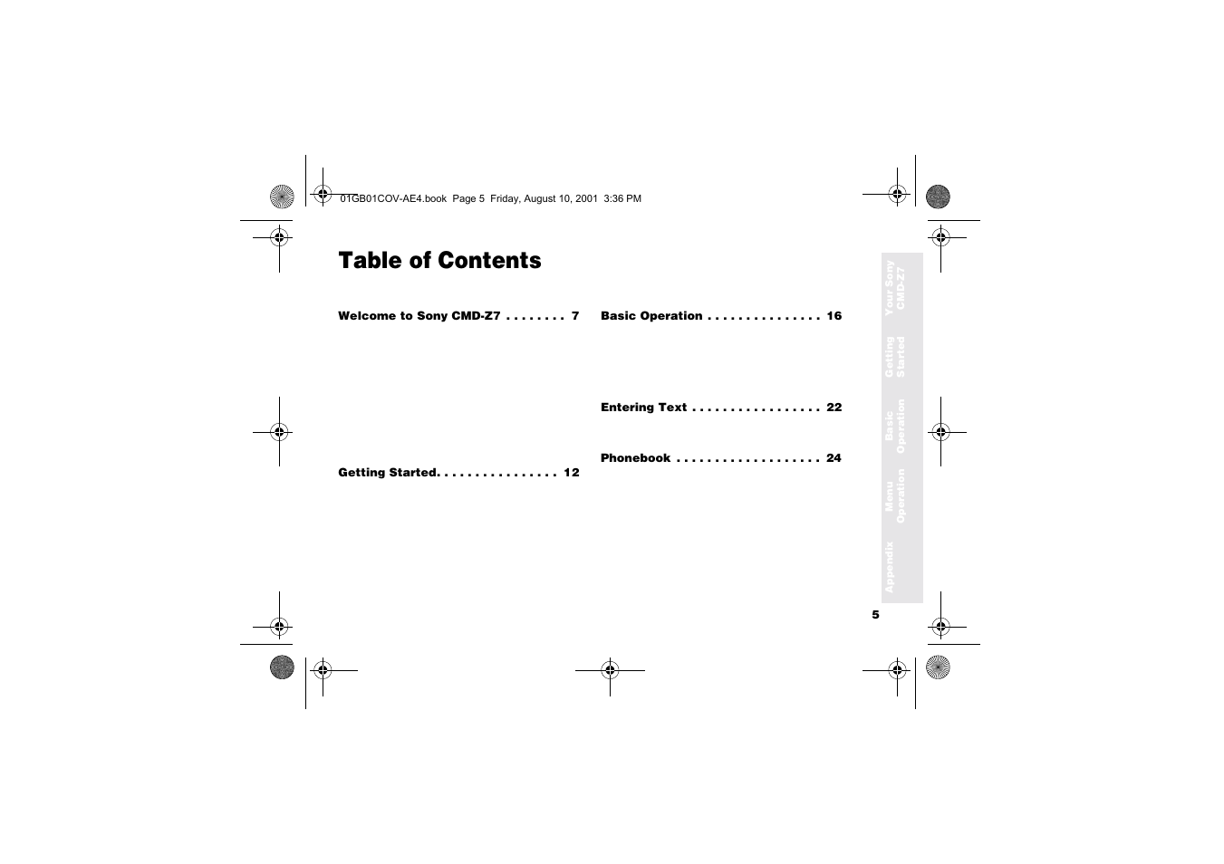 Sony Ericsson CMD-Z7 User Manual | Page 5 / 68