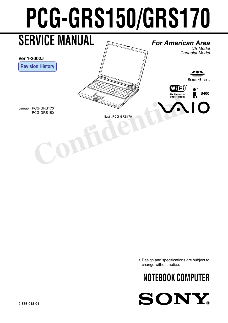 Sony Ericsson PCG-GRS170 User Manual | 12 pages