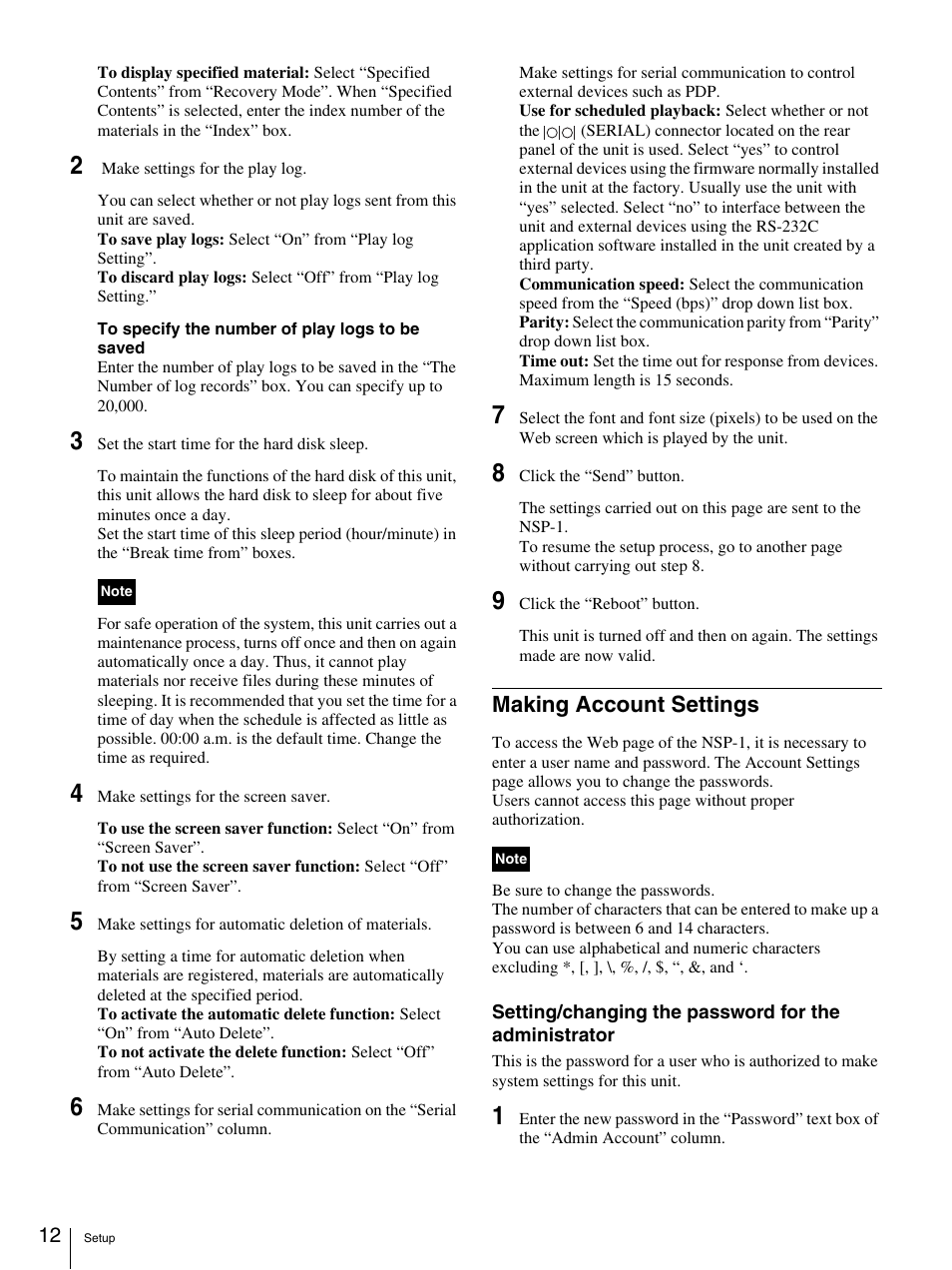 Making account settings | Sony Ericsson NSP-1 User Manual | Page 12 / 18