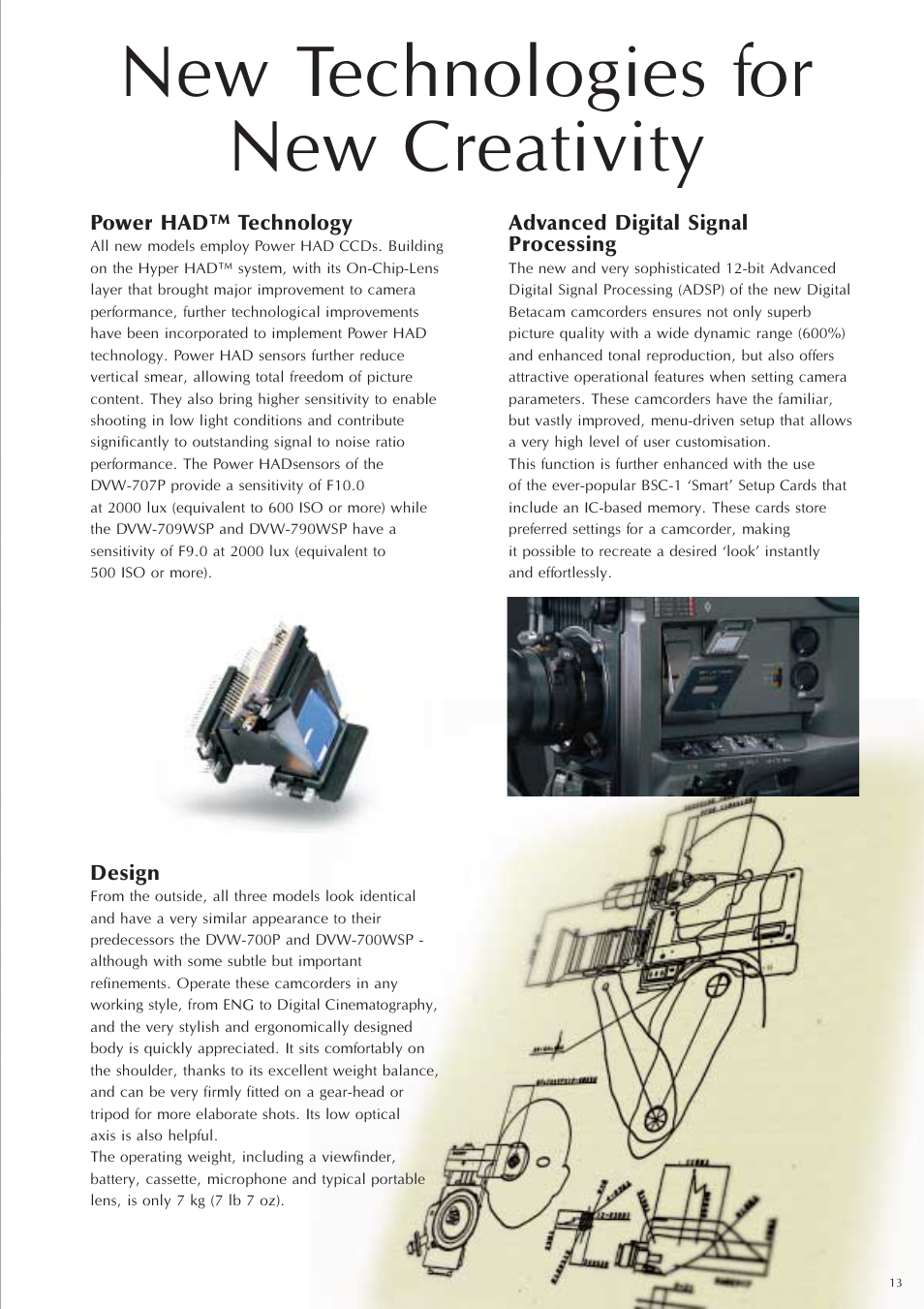 New technologies for new creativity | Sony Ericsson DVW-707P User Manual | Page 13 / 32