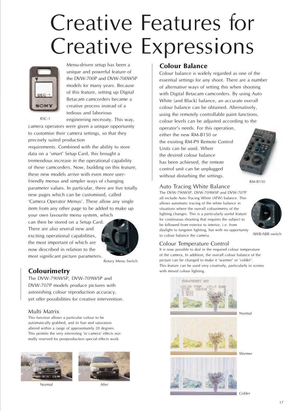 Creative features for creative expressions | Sony Ericsson DVW-707P User Manual | Page 17 / 32