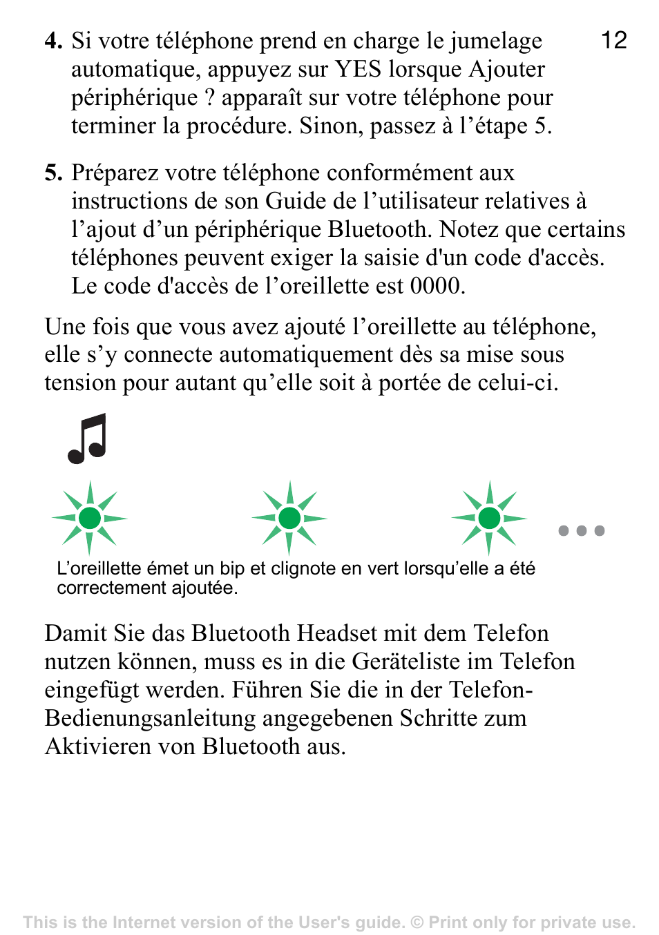 Sony Ericsson HBH-GV435a User Manual | Page 12 / 36