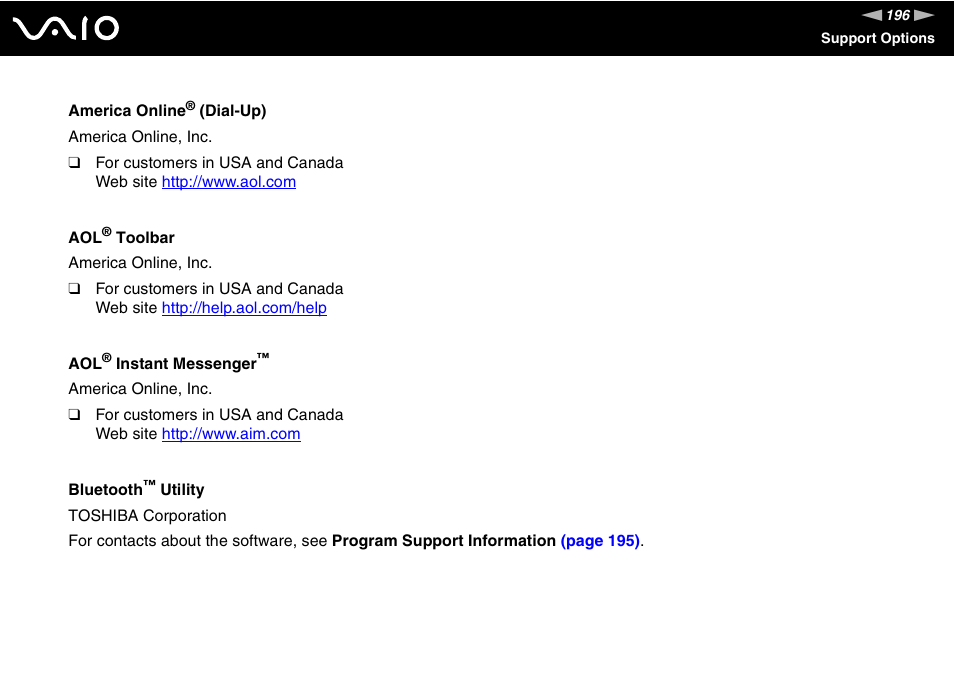 Sony Ericsson VGN-AR600 User Manual | Page 196 / 207
