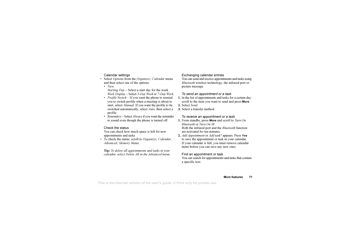 Sony Ericsson AE/LZT 108 6258 R5A User Manual | Page 71 / 93
